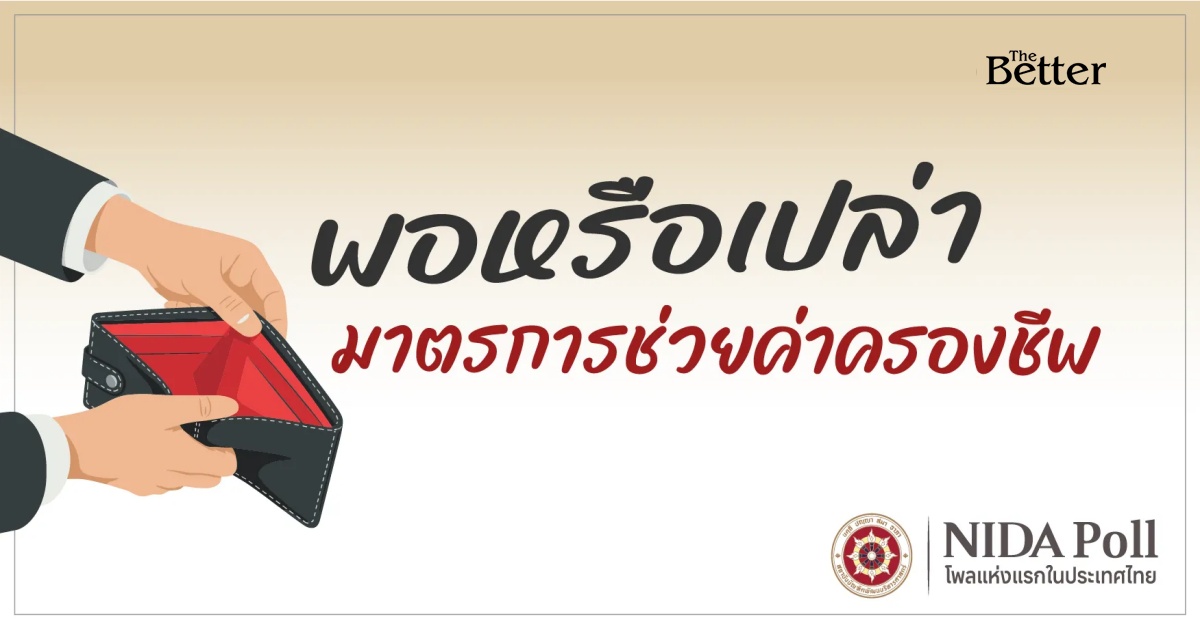 นิด้าโพล หนุนมาตรการช่วยค่าครองชีพยุค-“อนุทิน”-ปลื้มดอกเบี้ยคนละครึ่ง-อุดหนุนน้ำมัน-แต่บัตรสวัสดิการฯ-400-บาท-ยังน้อยไป