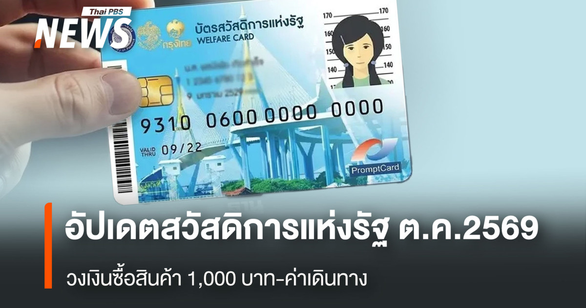 อัปเดตสวัสดิการแห่งรัฐ-ตค.2569-วงเงินซื้อสินค้า-1,000-บาท-ค่าเดินทาง