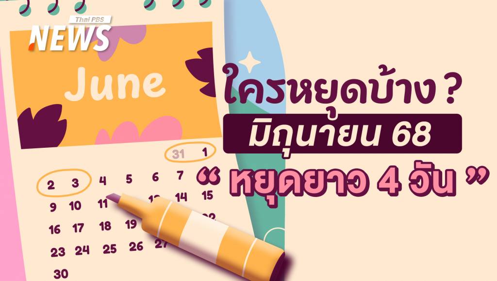 มิย.-2568-หยุดยาว-4-วัน-ธนาคาร-–-ไปรษณีย์-–-บริษัทเอกชน-หยุดไหม