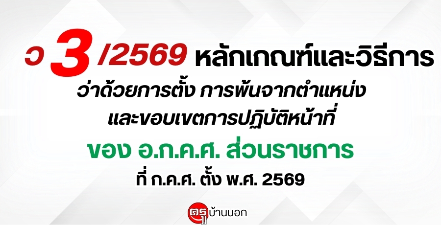 ว-3/2569-หลักเกณฑ์และวิธีการว่าด้วยการตั้ง-การพ้นจากตำแหน่ง-และขอบเขตการปฏิบัติหน้าที่ของ-อกคศ-ส่วนราชการ-ที่-กคศ-ตั้ง-พศ.-2569
