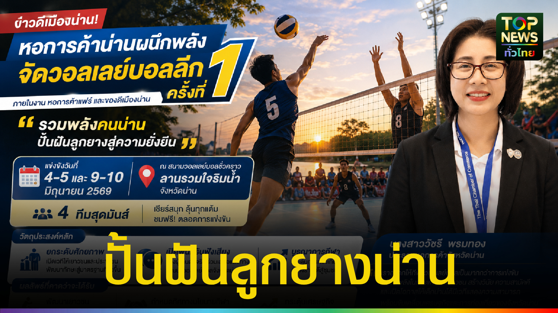หอการค้าน่าน-ผนึกพลังจัด-“วอลเลย์บอลลีก-ครั้งที่-1”-ปั้นฝันเยาวชน-สร้างเศรษฐกิจเมืองน่าน-|-topnews