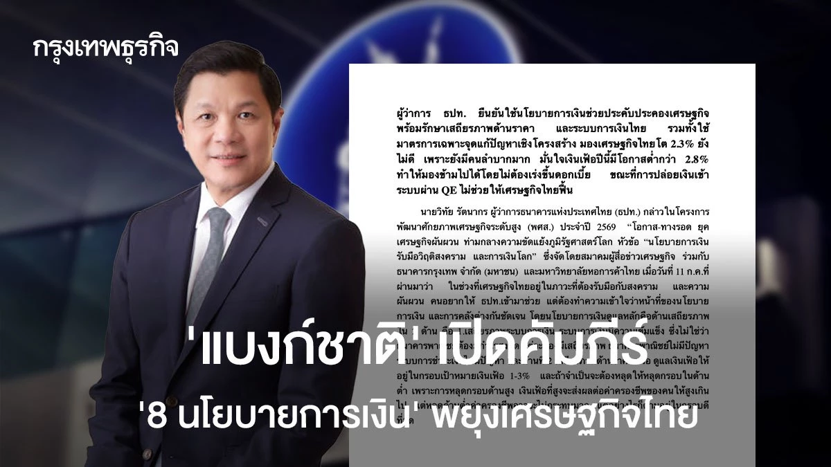 ‘แบงก์ชาติ’-เปิดคัมภีร์-‘8-นโยบายการเงิน’-พยุงเศรษฐกิจไทย