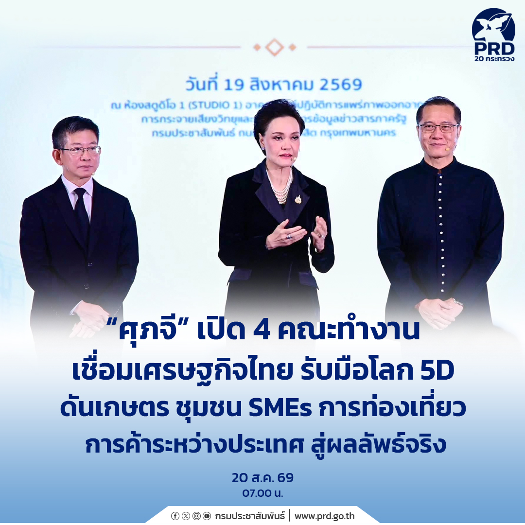 “ศุภจี”-เปิด-4-คณะทำงานเชื่อมเศรษฐกิจไทย-รับมือโลก-5d-ดันเกษตร-ชุมชน-smes-การท่องเที่ยว-การค้าระหว่างประเทศ-สู่ผลลัพธ์จริง