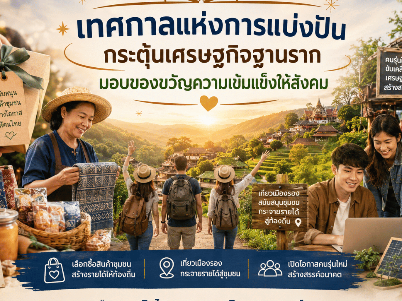 เทศกาลแห่งการแบ่งปัน:-กระตุ้นเศรษฐกิจฐานราก-มอบของขวัญความเข้มแข็งให้สังคม