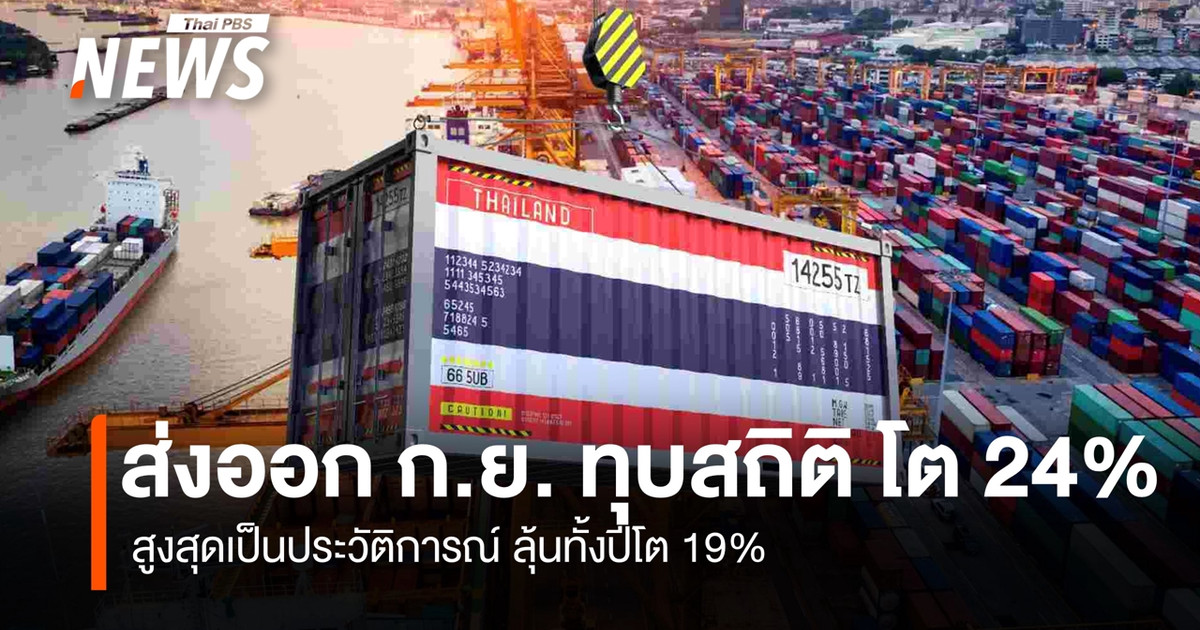 ส่งออก-กย.-ทุบสถิติ-โต-24%-สูงสุดเป็นประวัติการณ์-ลุ้นทั้งปีโต-19%